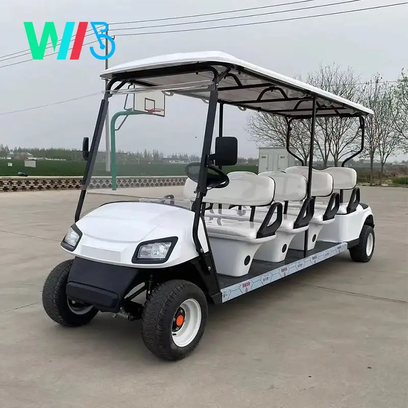 8 Seaters Four Wheeled New Electric Golf Cart Hotel Property Reception Patrol Sightseeing Car Scenic Tour Bus Shuttle Bus