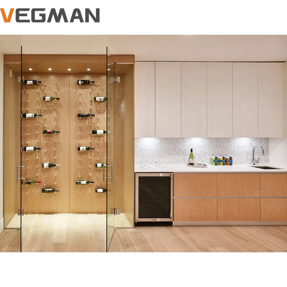 Professional Modern High Quality Smart Wood Veneer Chipboard Kitchen Cabinets Designs