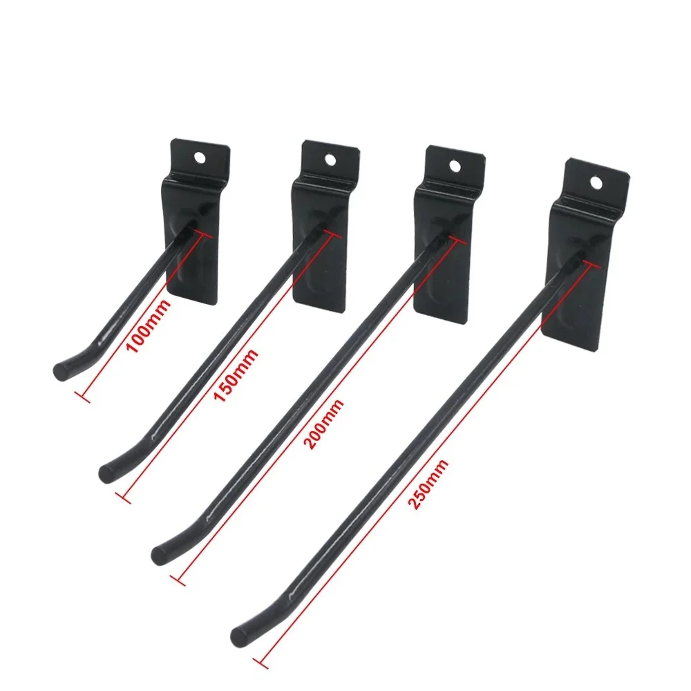 200 / 300 / 400mm heavy duty Chrome Matel slatwall / pegboard hooks