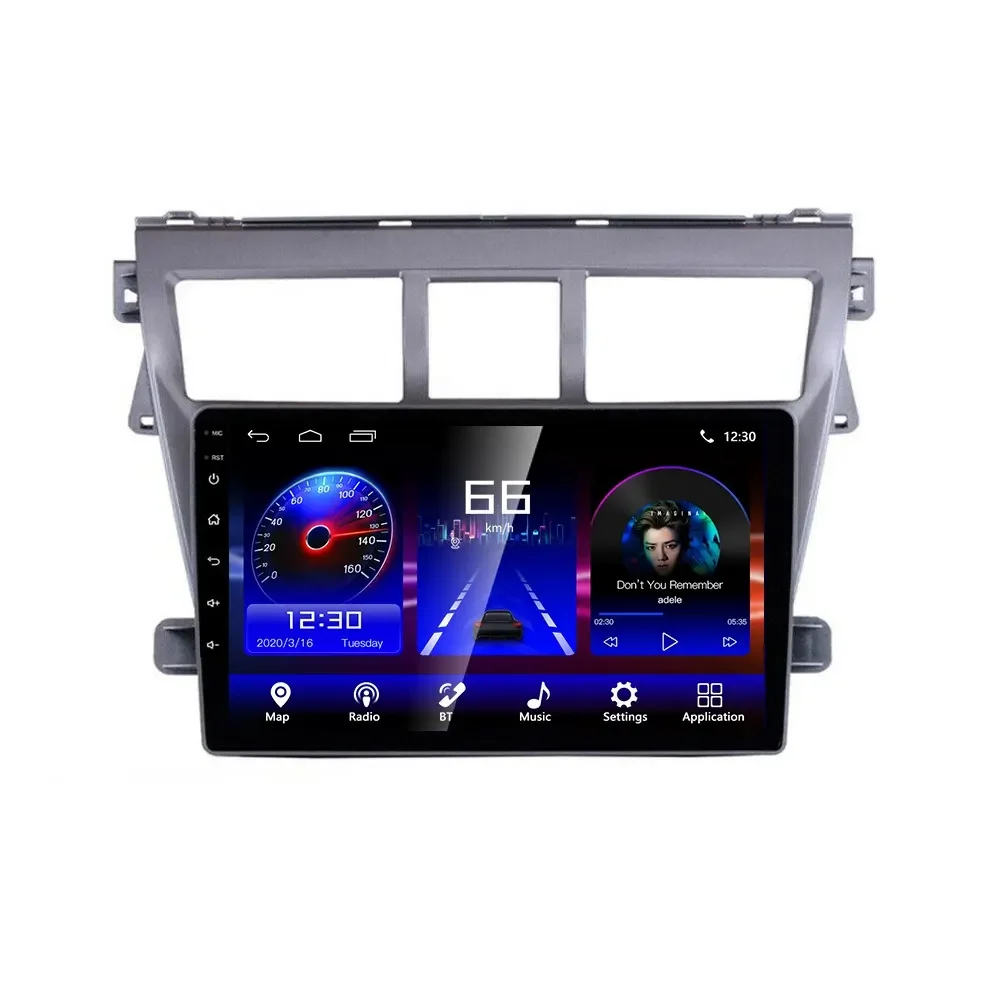 Hot Sale 1+16Gb Bt Wifi Gps Car Radio Stereo Autoradio Android 9Inch For Toyota Vios 2008-2013
