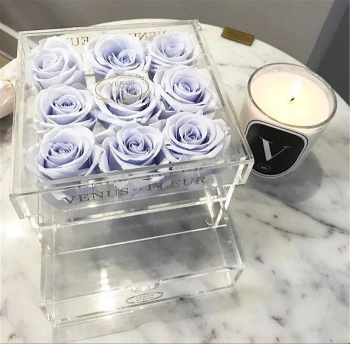 Yunnan  Factory Pricewholesale preserved roses Eternal Forever Immortal Roses preserved long lasting rose acrylic box