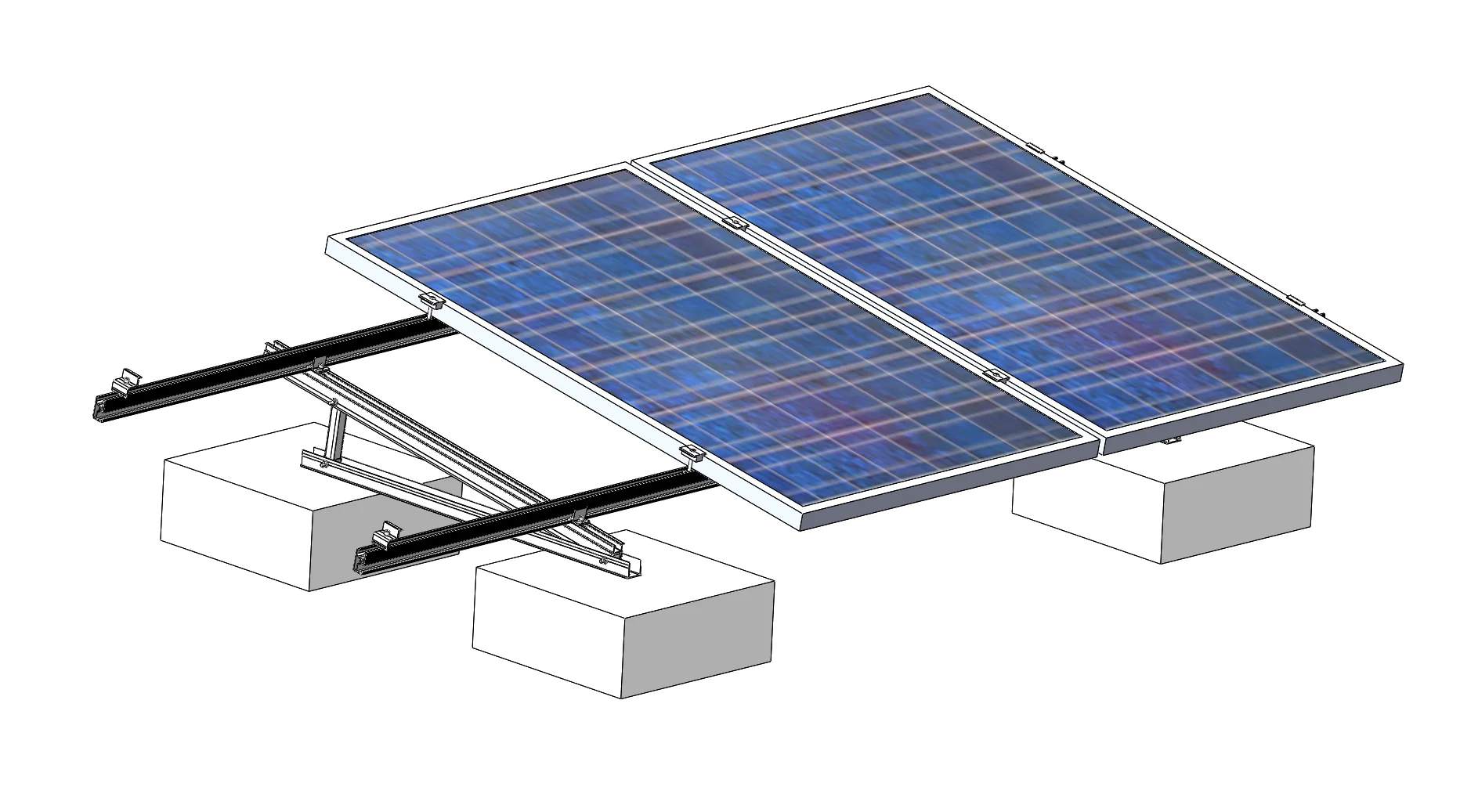 Popular Triangle Folding Solar Panel Mounting System Bracket Flat Roof Solar Panel Energy Bracket Racking Mounting System