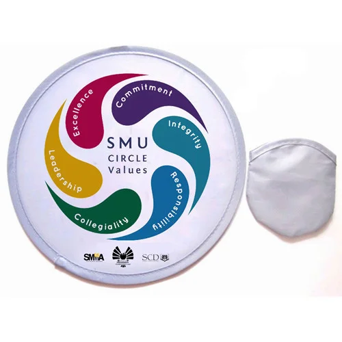 Custom Football Styles Foldable Polyester Flying Disc Folding Fan Flying Disc Children Beach Toy Nylon Collapsible Frisbeed