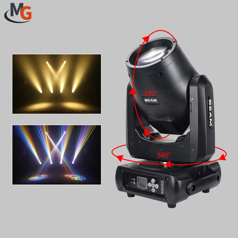 CE and RoHS Certification Mini Beam 230W Sharpy Beam Moving Head Light with 2in1 Flight Case Packing