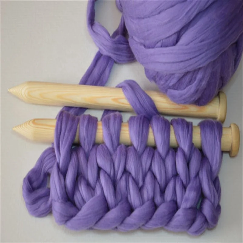 Factory Wholesale Super Chunky Giant Merino Wool  Yarn  Jumbo  100% Woll  Roving for  Spining  Arm  Knitting  Blanket 40m/kg
