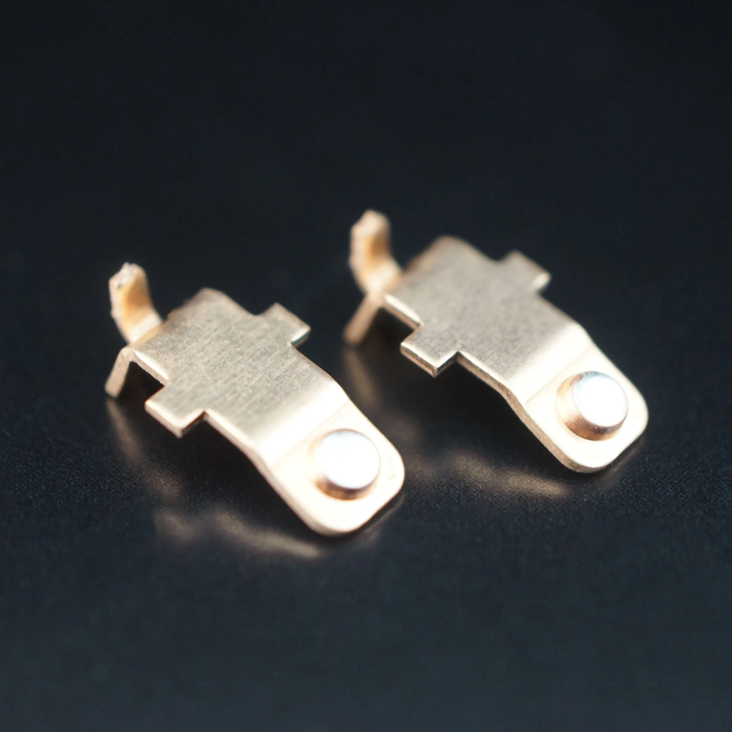 electrical sockets contact part silver copper inlay bimetal terminal contact part for switch brass contact