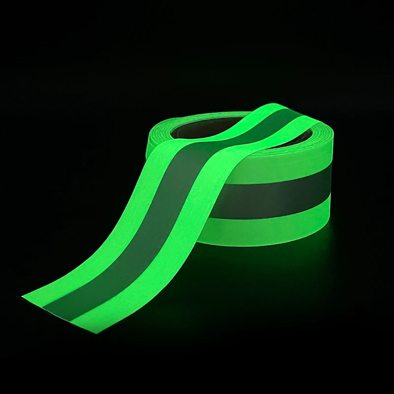 2 Inch TC Reflective Webbing Luminescence Glow In The Dark Fabric Tape For Sew On