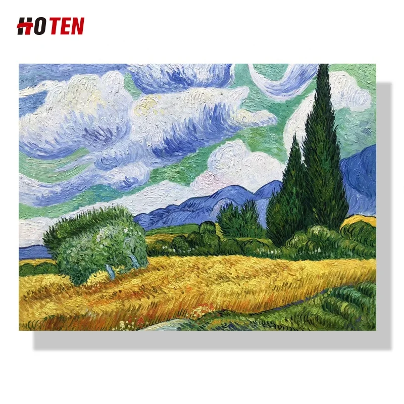 Hand painted Van Gogh Impression chrysanthemum Famous oil Painting Reproduction for room decoration
