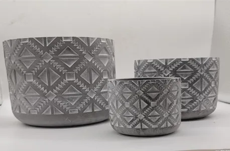 
Medium & Small Assortment Concrete Planter - Indoor and Outdoor Plant Pot - Modern Cement Planter - Geometric Planter Flower Pot 