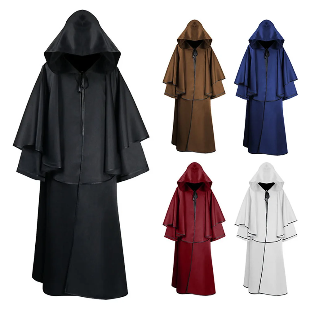 
Hooded Cloak Long Velvet Vampire Halloween Costume Cape for men and women 