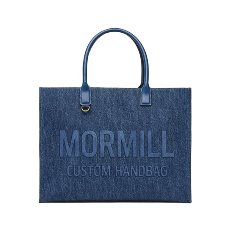 Trendy Fashion Handbags Lady Shoulder Denim Tote Bag Custom Luxury Bags For Women