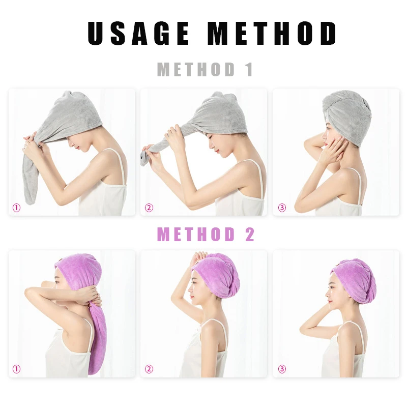 Ucharmin Cheap Wholesale Quick Drying Microfiber Hair Towel Custom LOGO Hair Towel Wrap  Hair Turban For Girl Women
