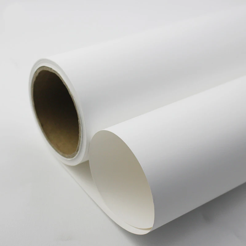 Manufacture high quality 54mic 75mic matt PP synthetic paper in jumbo roll custom size