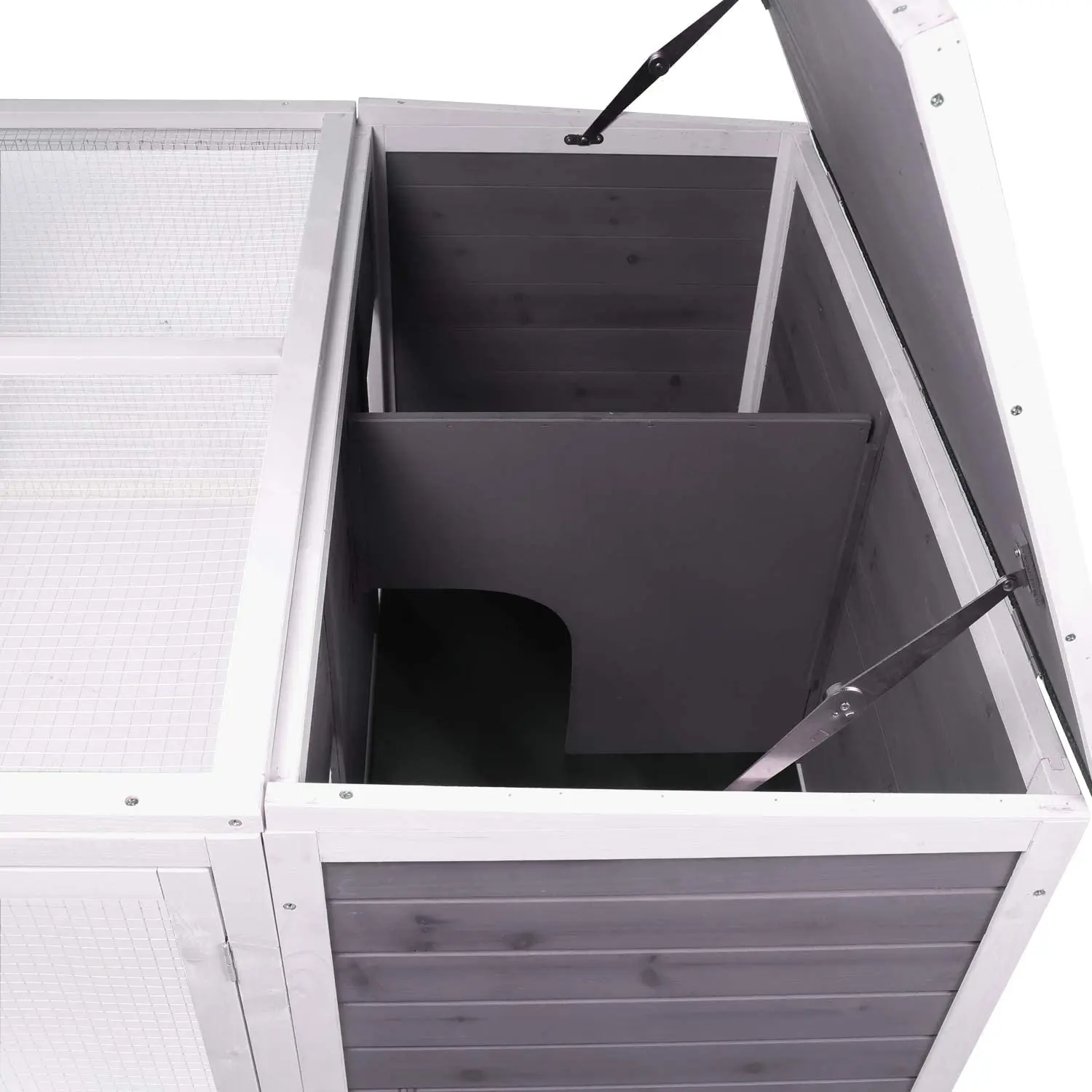 Outdoor Poultry Duck Cage Bunny Wood Rabbit Hutch House For Small Animals With Large Run