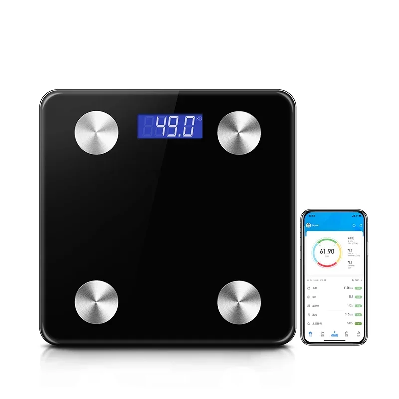 Home Bluetooth Bathroom Digital Body Fat Scale, LED LCD Display Body Fat Scale