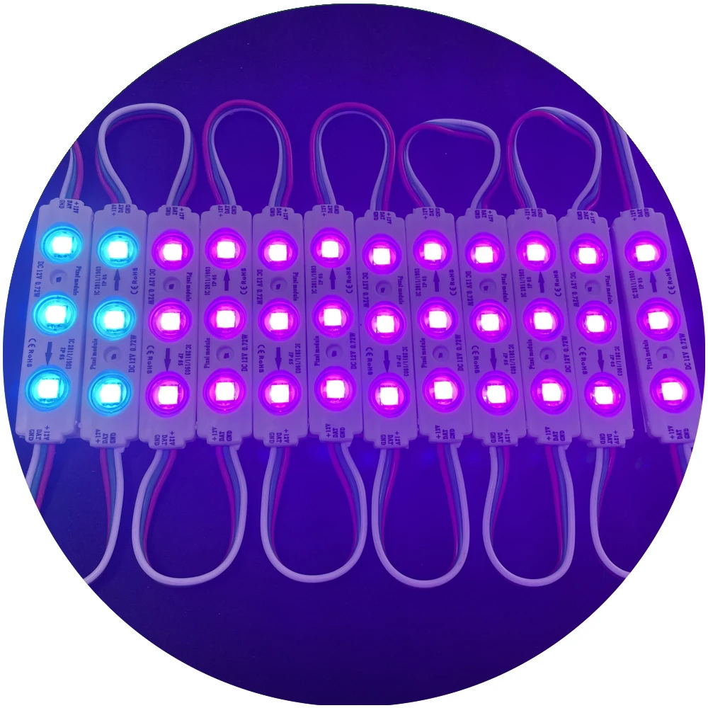 light design light box decoration ws2811 1903 3pcs chip lens dc12v smart magric programming digital RGB led module for signage