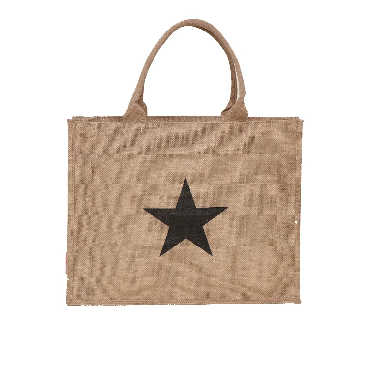 Factory wholesale reusable shopping jute tote bag with zipper