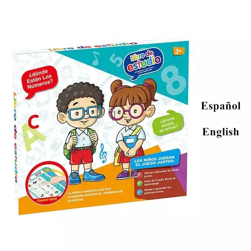 Spanish & English Reading Touching Notebook Toy Libro De Estudio for Children