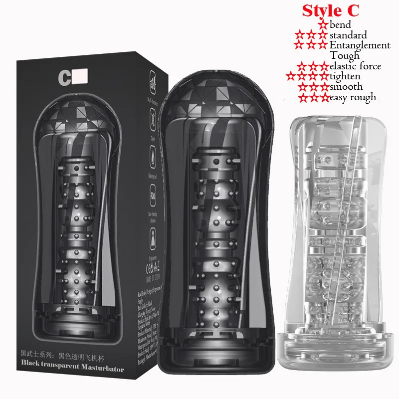 Factory Price Customized Transparent Red Black Vagina Aircraft Masturbation Cup Men Sex Toys For Male