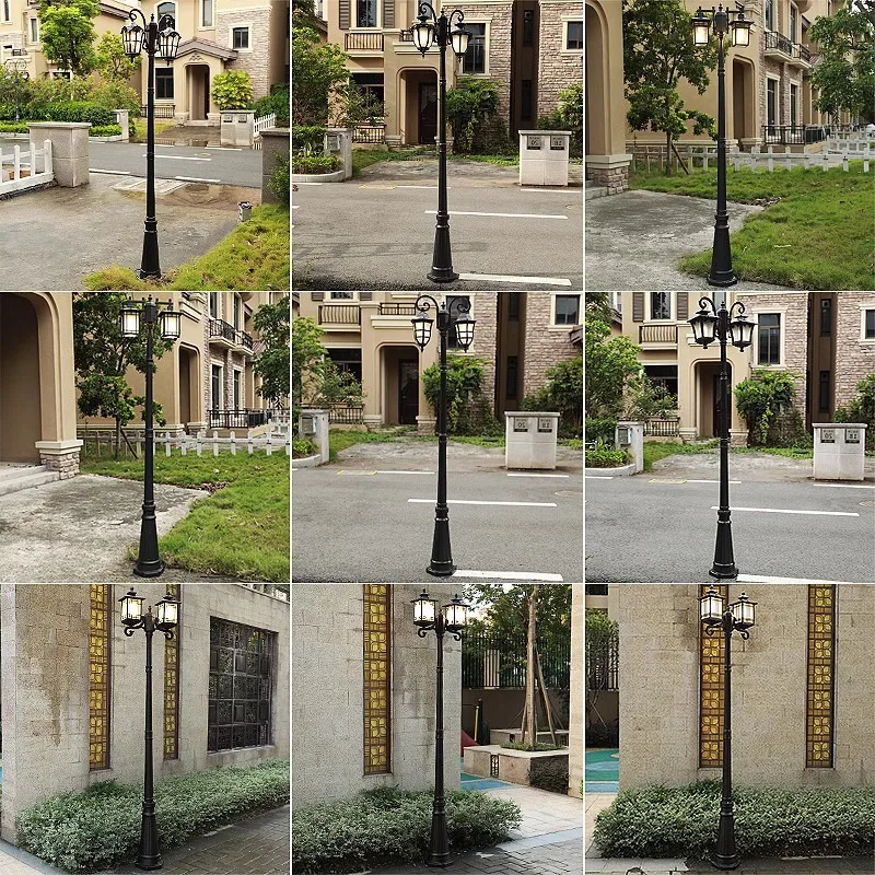 Ancient Roman double headed courtyard villa waterproof garden lamp community landscape garden outdoor lamp garden decoration