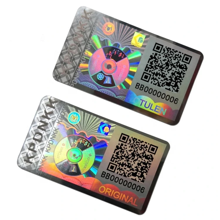 
China 3D Custom Self Adhesive Waterproof PVC Qr Code Tamper Evident Security Hologram Sticker 