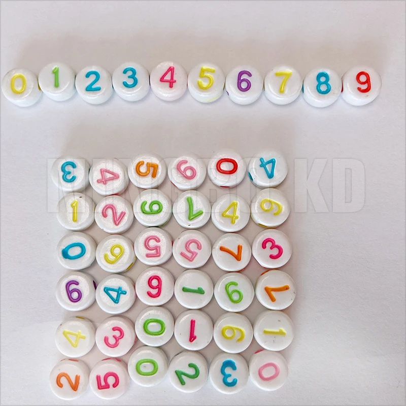 Arylic Letter Beads Alphabet Number Beads Colorful Russian English Jewelry Marking Necklace Bracelet 4*7MM  3600pcs