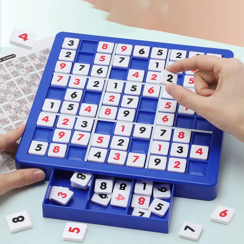 New Montessori Number Cognition Toy Educational Math Learning Children Sudoku Puzzle Board Game Number Cubes with Drawer