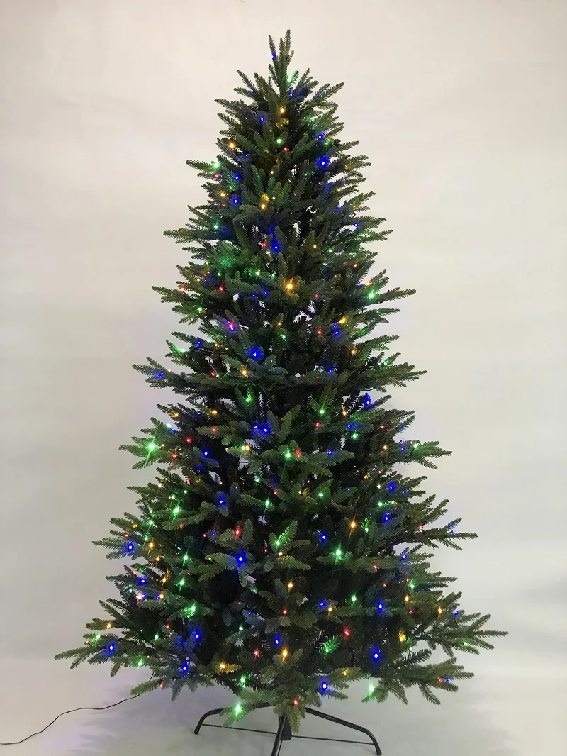 Christmas Decorations Premium PE PVC Material Christmas Tree Fat 7.5Ft 1200led Artificial Christmas Tree With Warm White LED