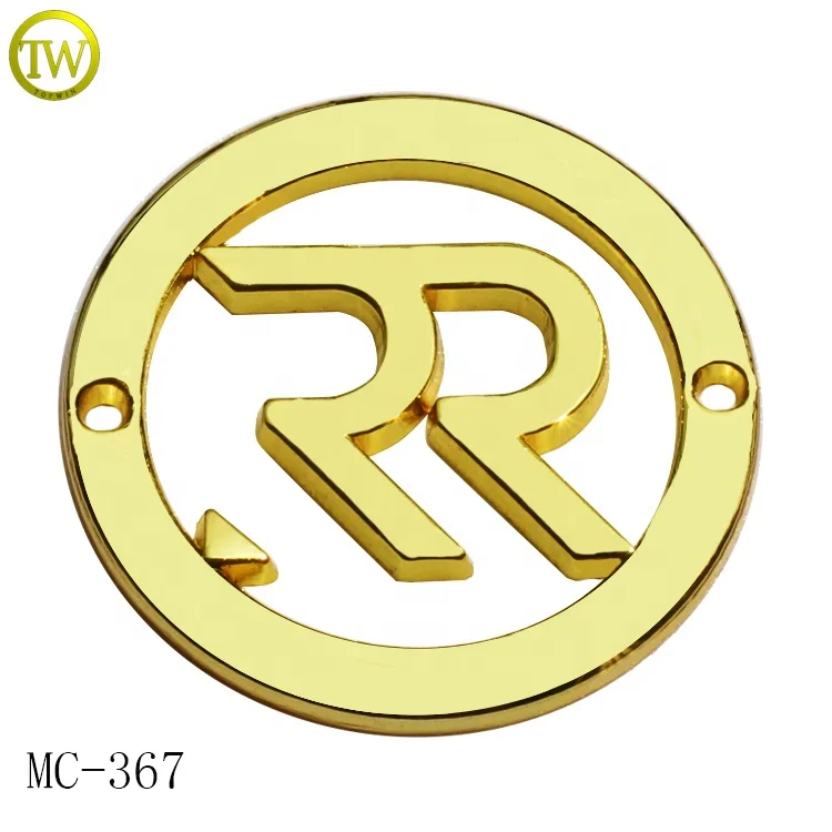 Zinc alloy garment accessories making custom gold logo square name tags hollow logo label for women clothes