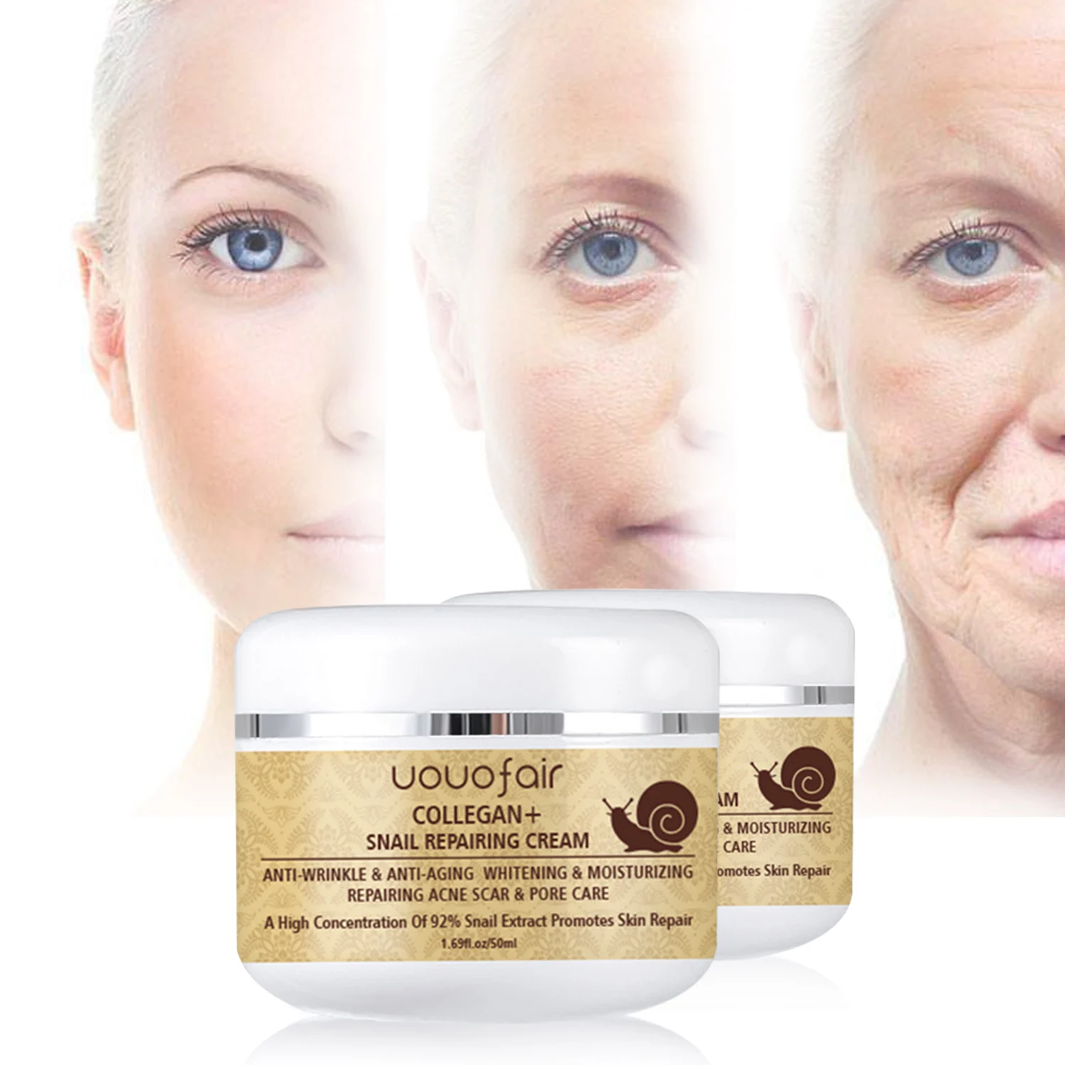 Anti Wrinkle Anti Aging Moisturizing Collagen Snail Extract Eye Cream Whitening Repairing Snail Face Cream For Repair Acne Scar
