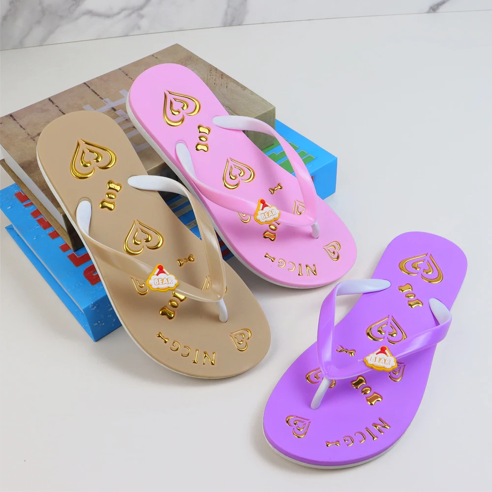 Factory Hot Selling Custom Logo Beach Slim Hard Drives Flip-Flops Slippers For Ladies