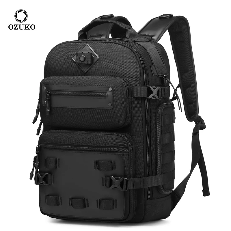 Ozuko 9601 Tactical Mochilas Juvenil Design School Korean Backpack Bag For Men Business Laptop Computer Backpack