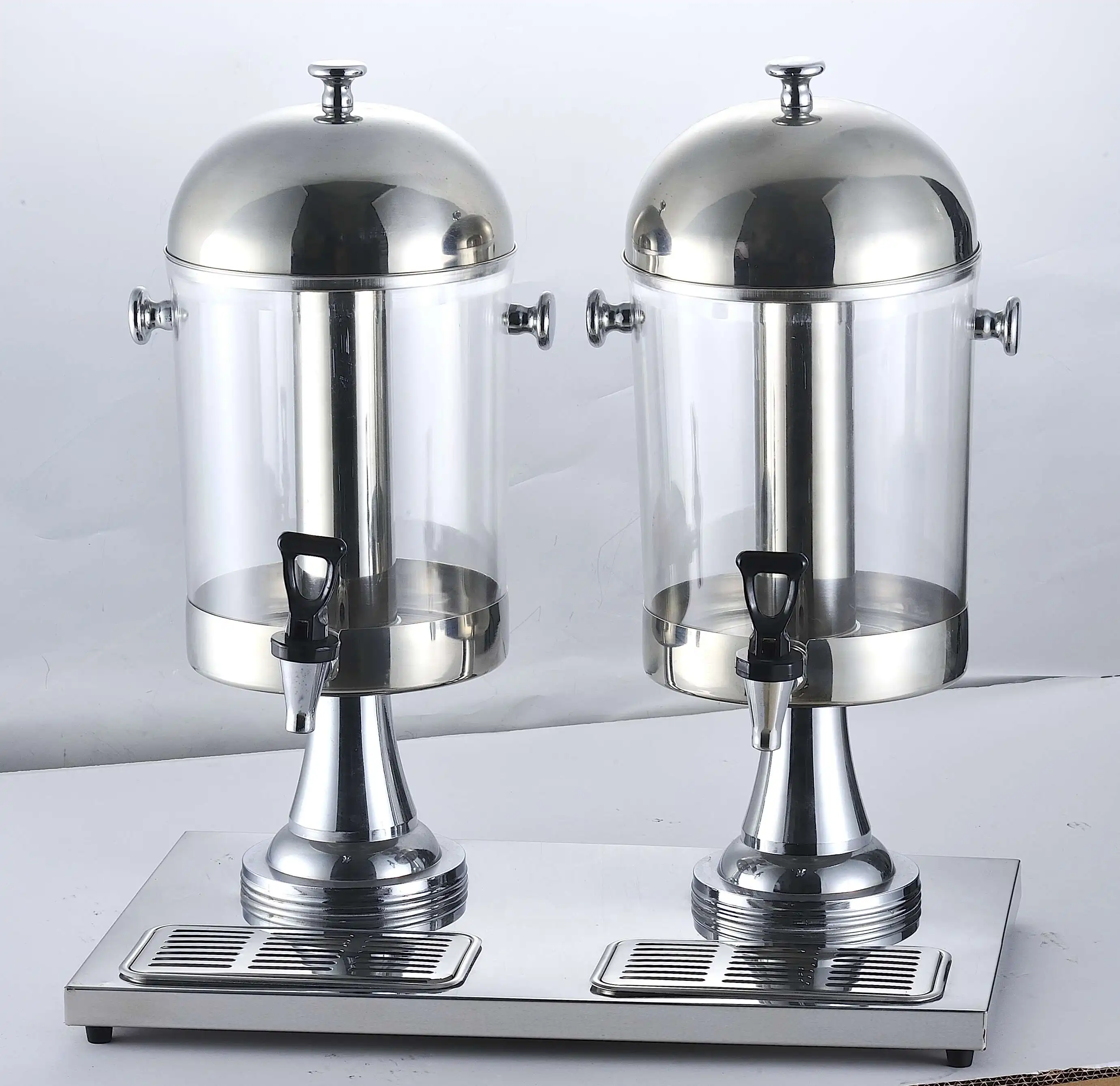 Hotel Juice Dispenser Drink Dispenser Beverage Barrel Cold Drink Dispenser Double Head 8L*2pcs+PC Bottle