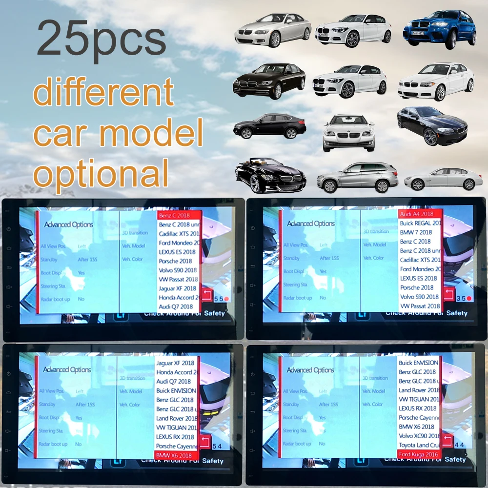 Vietnam UI 360degree 3D 1080P surround view car camera with dynamic trajectory