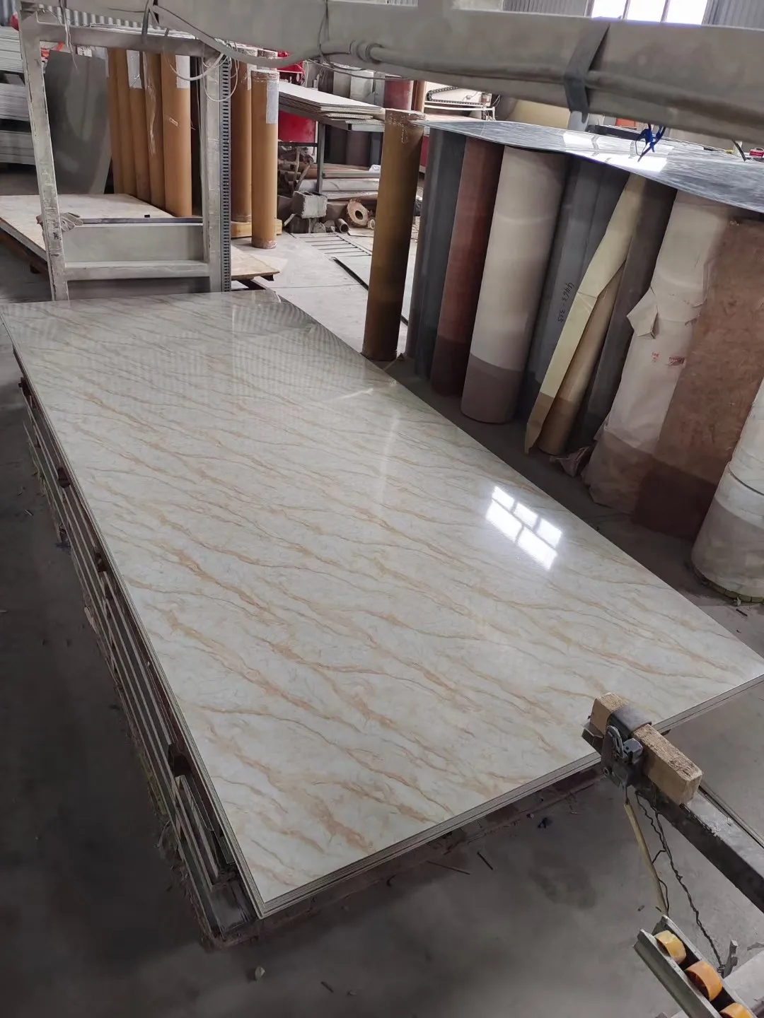 Commercial Building Alternative 3MM PVC Marble Pattern Wall Sheet UV Plastic Stone Composite Material Panel Board Type