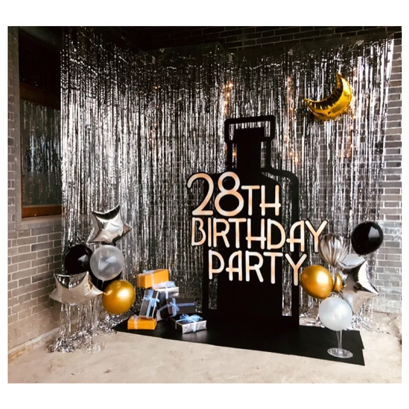 1*3M 1*2M rose gold rain foil curtain backdrop curtain for wedding event party