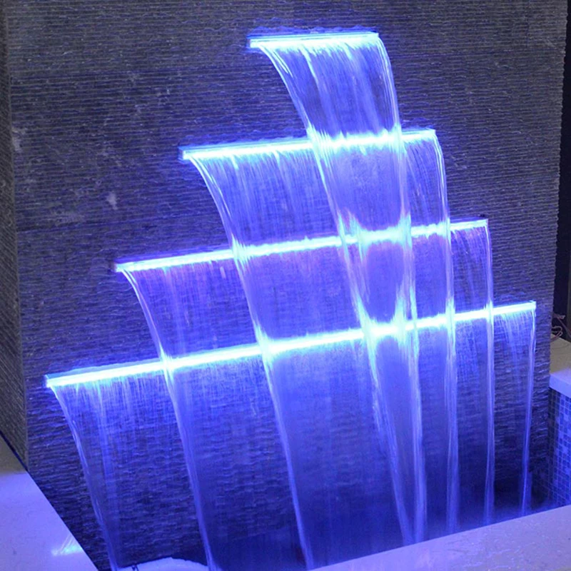 Wholesale Acrylic outdoor fountains waterfall indoor decoration swimming pool waterfalls