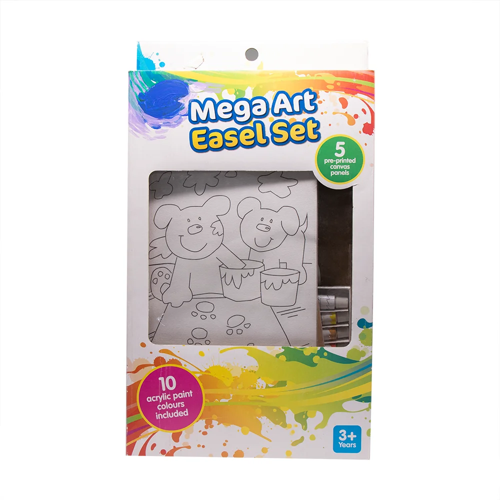 mega easel art set for kids drawing small tabletop display easel with acrylic paint and brushes and canvas