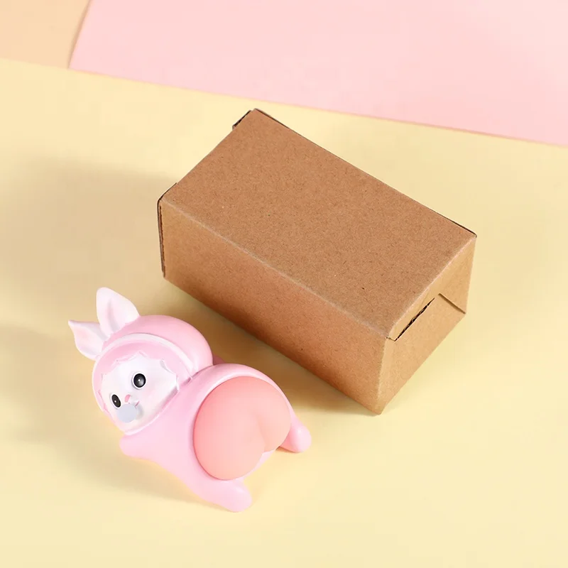 Q play Resin Animal figurines desktop ornaments office decompression toys good pinch soft play ass doll cute cartoon gift