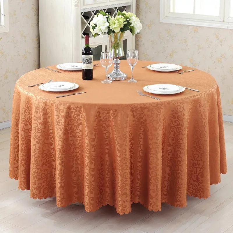 120' Wedding Decoration Round Table Cloth Polyester Jacquard Fabric Table Cloth