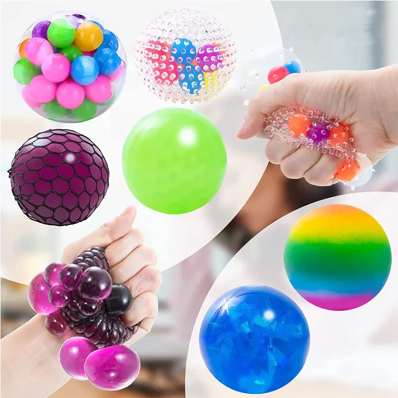 Wholesale Promotional Gifts TPR Stress Relief Toys Anti Stress Ball Toy Squeeze Stress Beads Ball