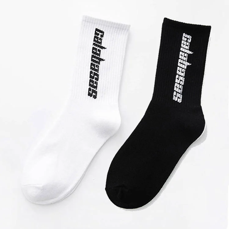 Custom knit design logo crew sox manufacturer socks, soft custom embroidery logo sport sock