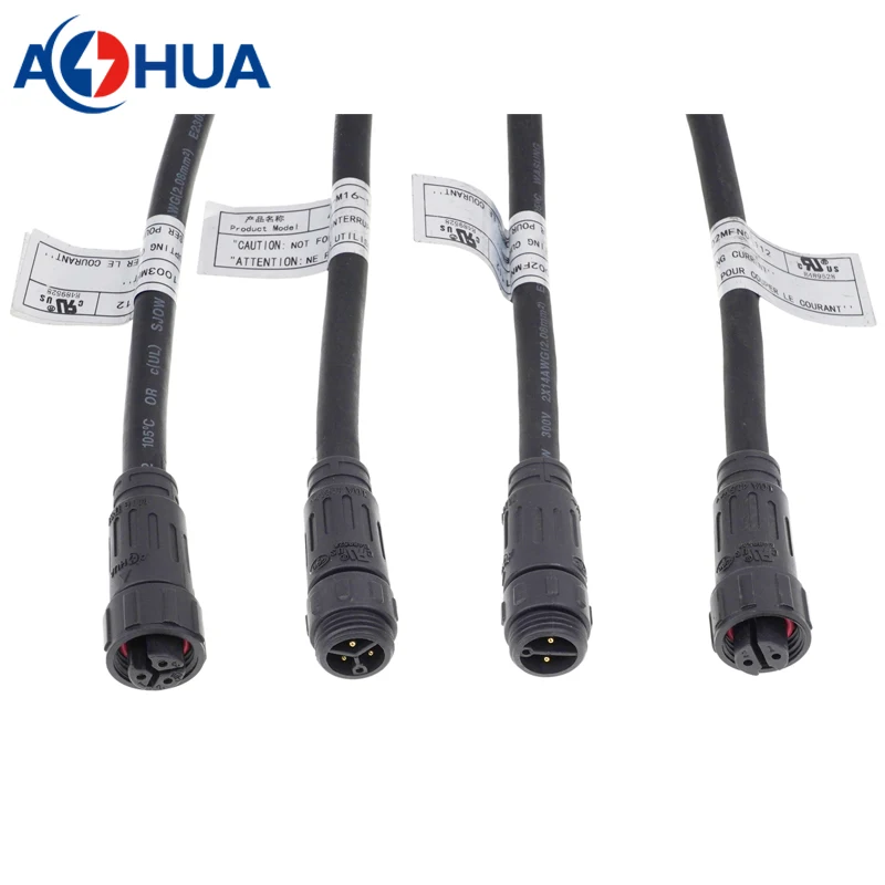 AOHUA SVT pvc 18AWG cable male female connector 2 pin waterproof for outdoor power free sample