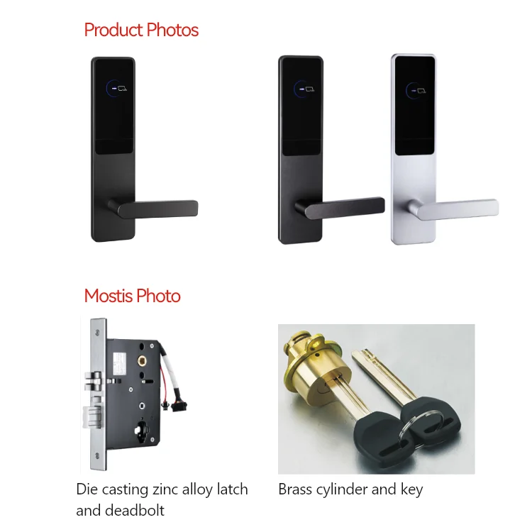 TTLock electronic security smart portable key card door lock for hotels rfid hotel door lock
