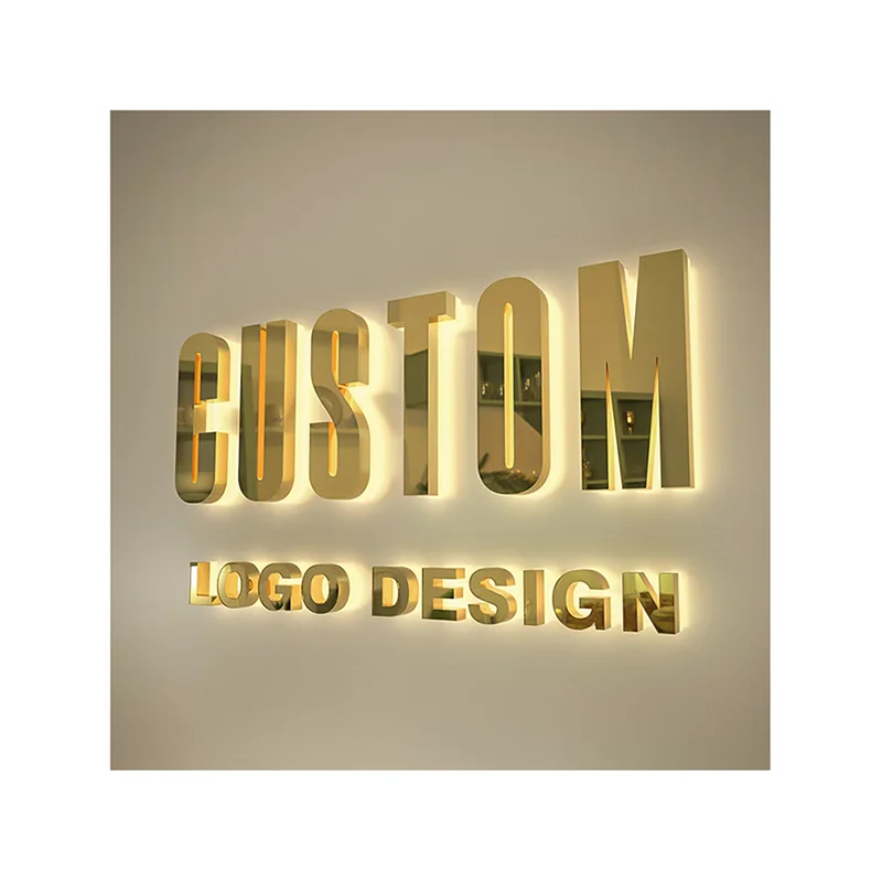 Metal Signage Custom Logo Stainless Steel Laser Cut Signboard Custom Laser Cut Logo Brushed Reception Sign Office Wall