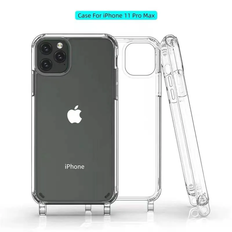 Clear Crossbody Phone Case Adjustable Lanyard Strap and Wallet Phone Case Designed for Phone 11