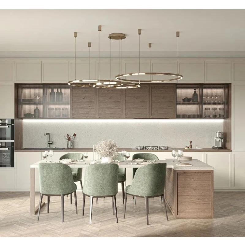 CBMMART Modern Design Custom Kitchen Cabinet  High Gloss  2 Pac Lacquer Finish Kitchen Furniture