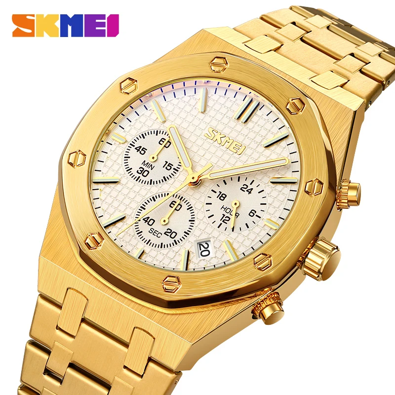 Skmei 9296 brand luxury man watches fashion custom stainless steel business sr626sw quartz water resistant wrist watches