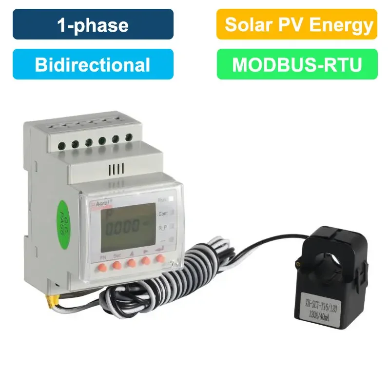 ACR10R-D36TE Cts Paired 300A Current Input Bidirectional Single-phase Reflux Monitoring Energy Meter solar inverter zero export