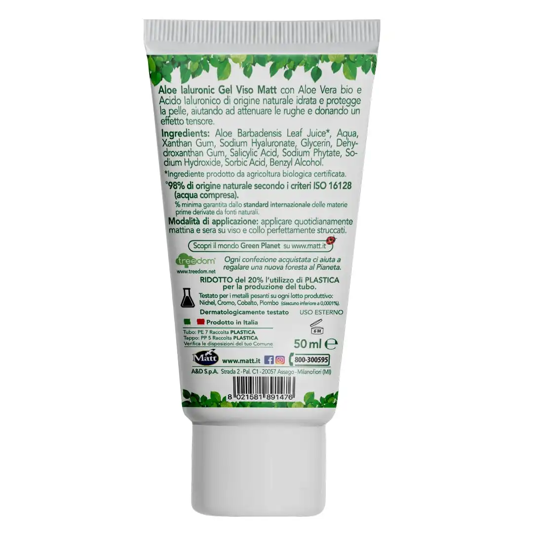 Italian Quality Skin Moisturizer Aloe Hyaluronic Face Gel Lifting Anti-Aging Face Gel Natural Cosmetic Beauty Face Cream